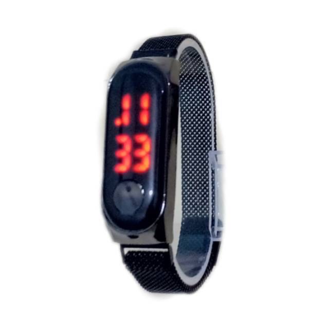 Jam Tangan Wanita Korea Strap Magnet LED Digital Kapsul