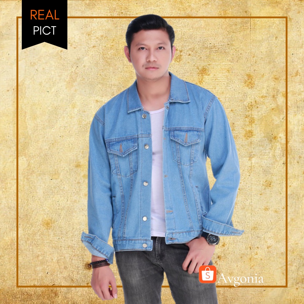 Jaket Jeans Denim Pria Wanita Original Distro L XL