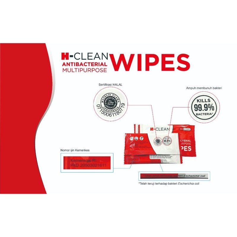 NF H-CLEAN Antibacterial multipurpose wipes tissue basah sachet anti bakteri