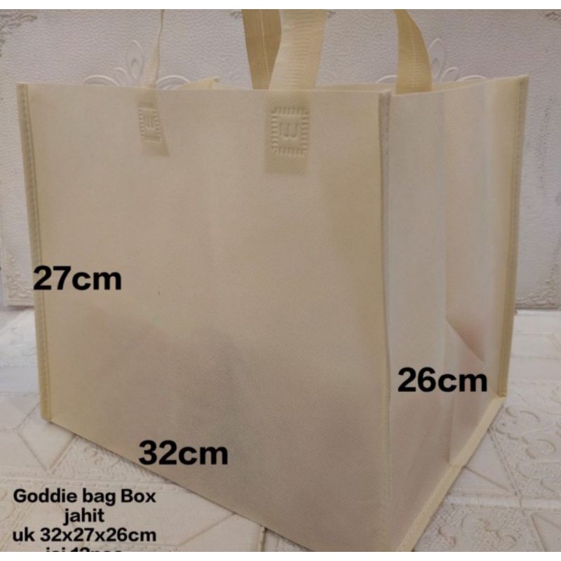 

TAS SPOUNDBOUND/TAS GOODIE BAG BOX JAHIT UK.32x27x26cm. 1PAK ISI 12PCS