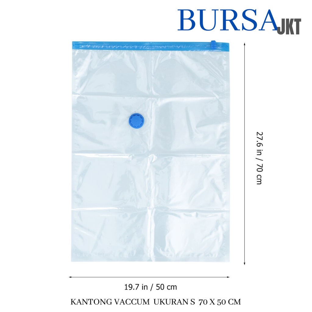 VACUM PLASTIK VACUUM PLASTIC KOMPRESI BAG TRAVEL BAJU BEDCOVER 70 X 50 CM