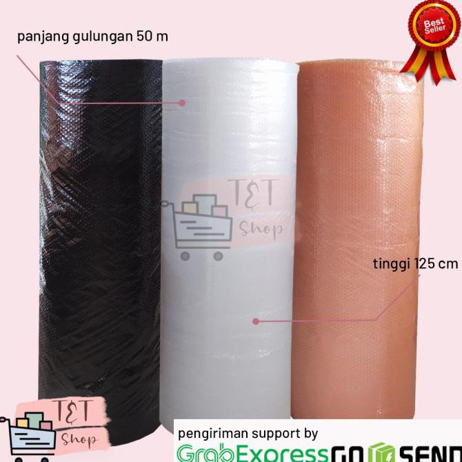 

BISA COD Bubble Buble Wrap 125 cm x 50 m - Hitam, 2KG ASLI