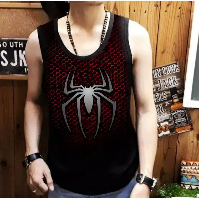 NEL-FASHION SINGLET KAOS DISTRO/KAOS PRIA/T-SHRIT KAOS SPIDERMAN FIT L-XL