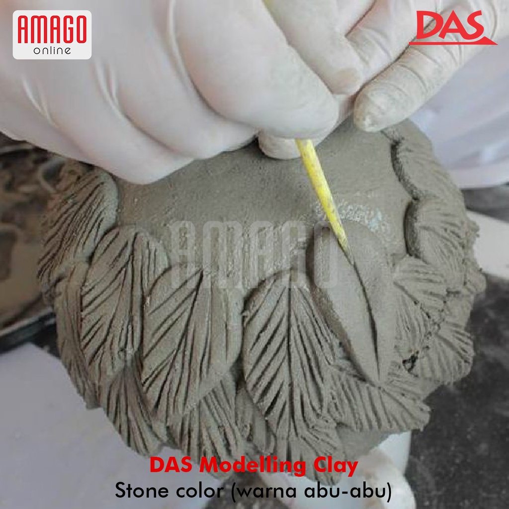 DAS Modelling Clay - Tanah Liat - Air Hardening - Warna Abu-Abu - Stone Color - 1 Kg - 348200