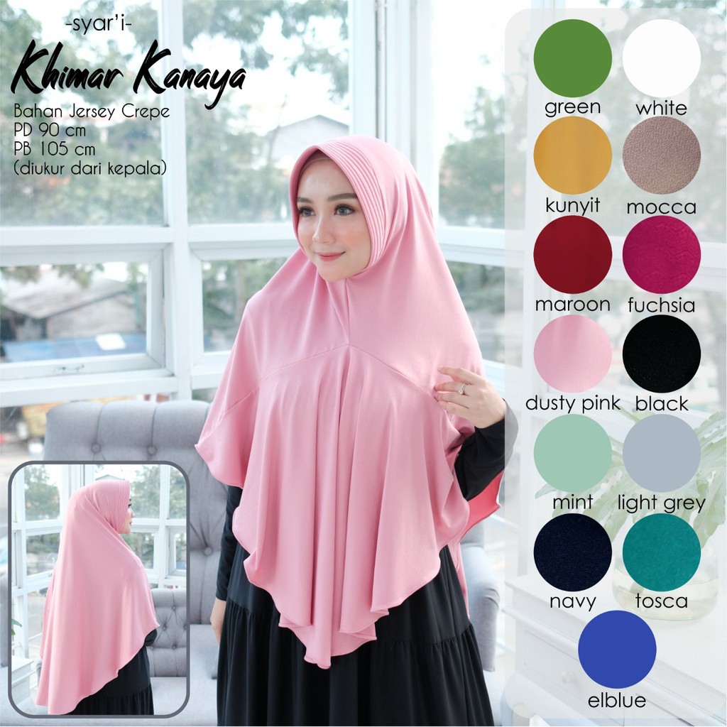 Khimar Dewasa Kanaya by Dianhijab.id - Bahan Jersey Crepe Premium Jilbab Instan Adem Nyaman Dipakai Bisa COD