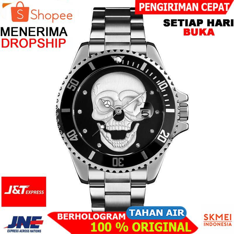 ORIGINAL SKMEI Jam Tangan Analog Pria - 9195 [Silver Hitam]