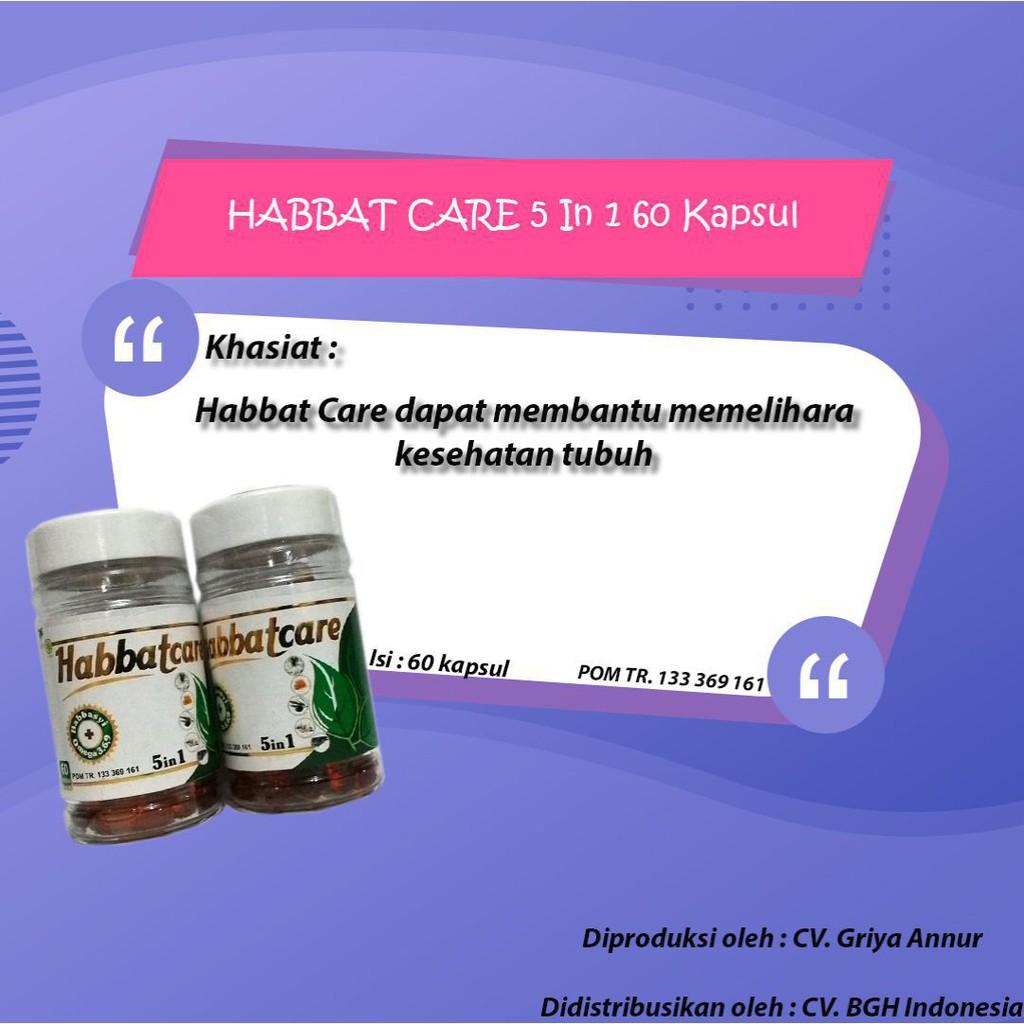 Habbatcare 5 In 1 60 Kapsul Bukan Nigellive