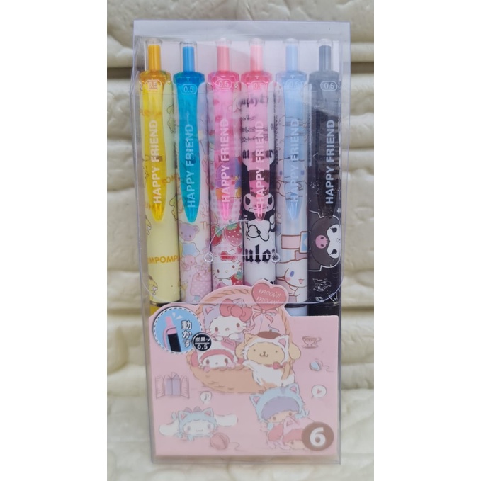 

SET PULPEN HAPPY FRIEND TINTA GEL WARNA HITAM ISI 6 PC NO 3215
