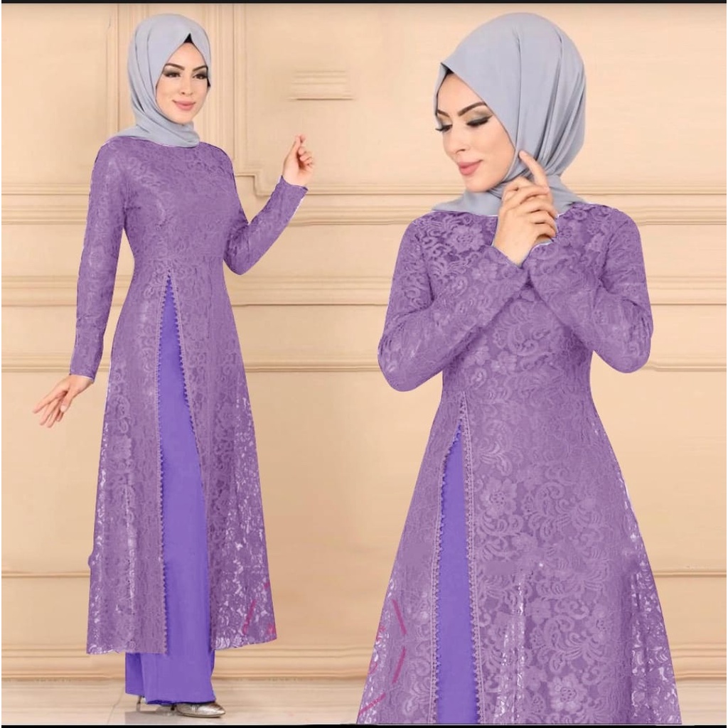 4 UKURAN M L XL XXL SET SAMOA FASHION PAKAIAN WANITA SETELAN TUNIK DAN CELANA VSHM