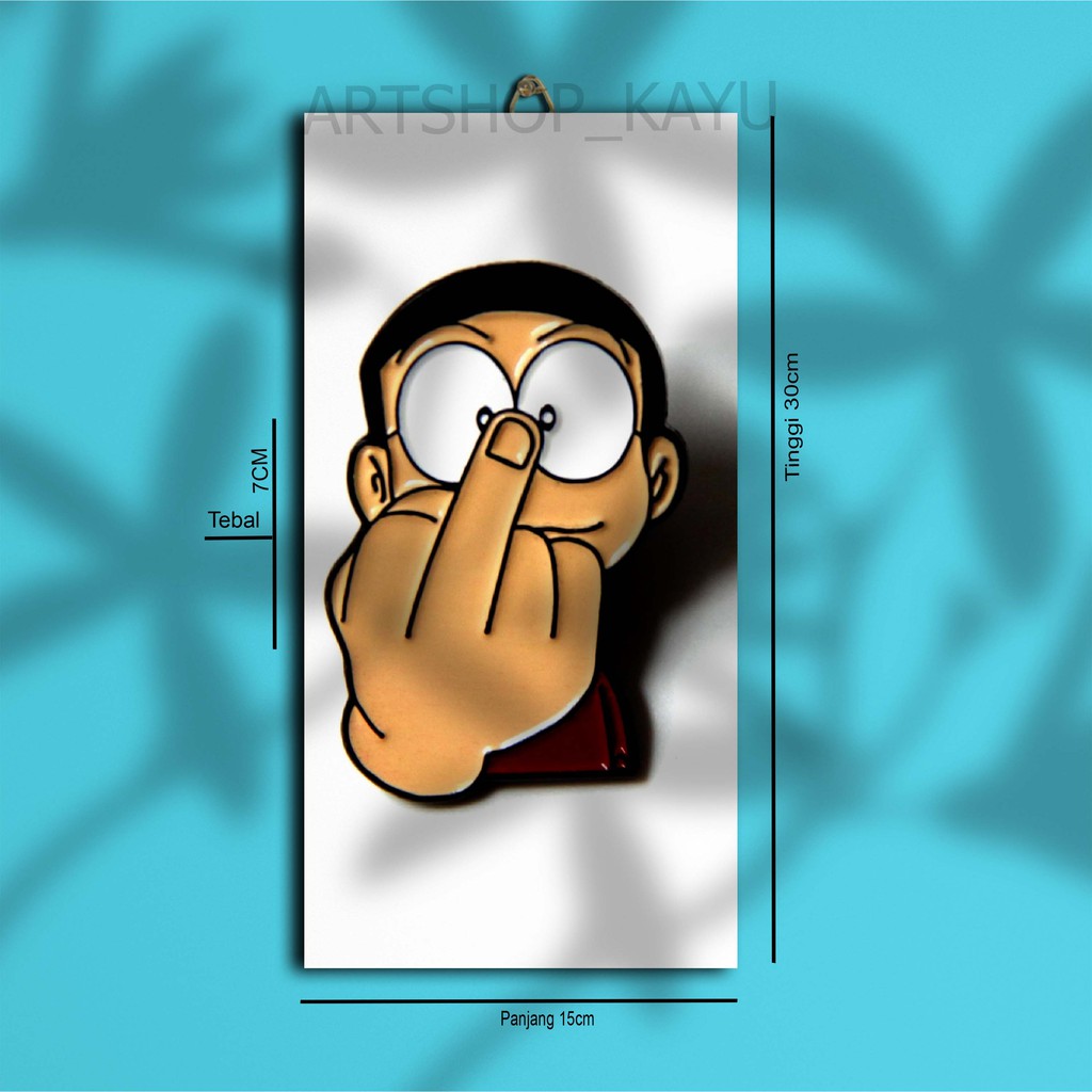 POSTER KAYU Hiasan dinding DORAEMON Hiasan Kamar 15x30cm Pajangan Rumah/ dekorasi dinding / Walldeco