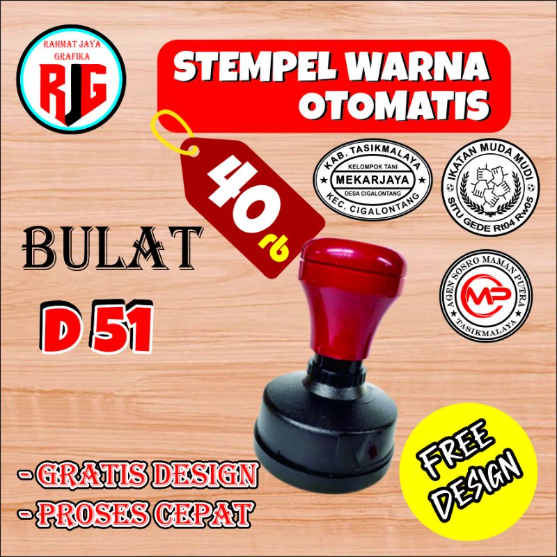

Stempel Flash Otomatis Warna Custom/Nama/Logo D51