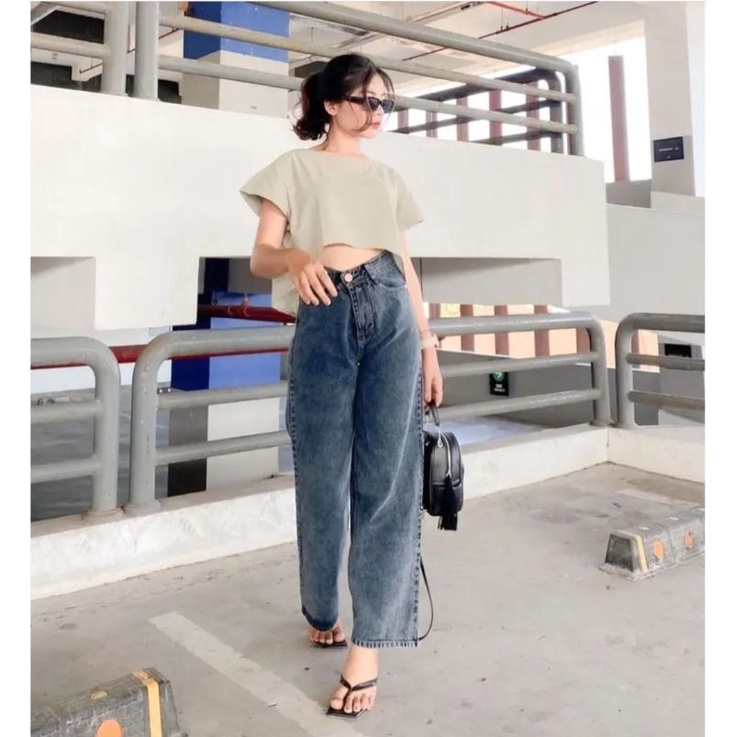 Celana Kulot Jeans Highwaist Celana Kulot Jumbo Celana Kulot Jeans Wanita Celana Highwaist Loose Jeans