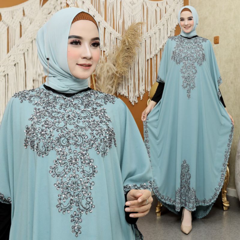 ANJS - Busana Muslim Gamis terbaru lebaran 2022 Murah Gaun Pesta Muslimah Baju Pesta Wanita Kondanga