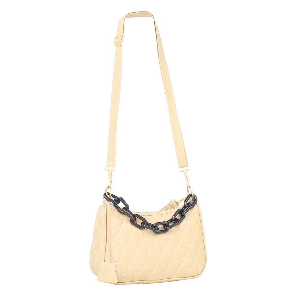 Tas Selempang Tas Unik Selempang Morvina Cream Tas Slingbag Fashion Cewek Kekinian Stylish