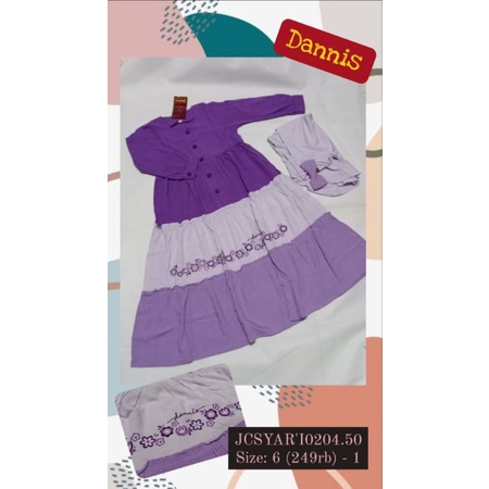 Sale Dannis 50% / Jubah dannis SIZE 6 / Gamis rayon / baju muslim anak perempuan / dannis diskon / b