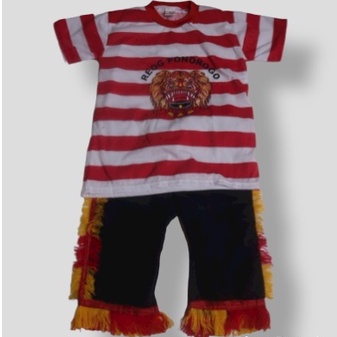 Baju Reog Ponorogo Anak / Kaos Reog Ponorogo Anak/ Setelan Baju Reog
