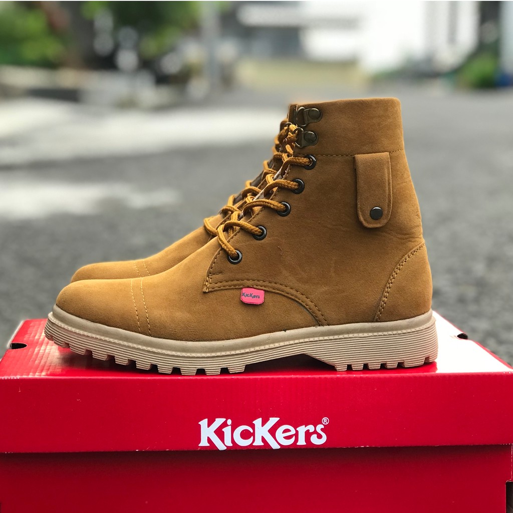 SEPATU BOOTS CEWEK KICKERS GAYA HARIAN FASHION BAHAN SUEDE WANITA