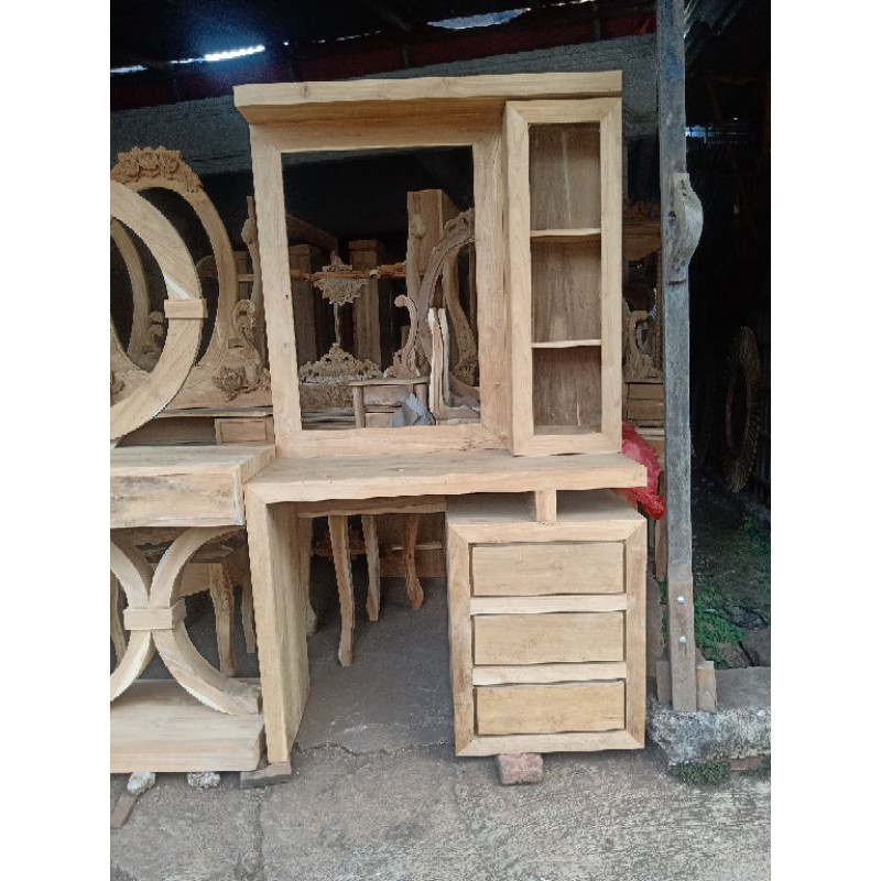 Meja Rias Minimalis Jati   #Meja rias cantik, Tolet jati, Meja rias mewah, Meja rias murah jati