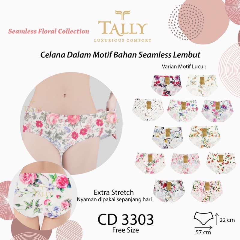 CD | Celana Dalam Wanita Seamless TALLY 3303 &amp; 3304 Tanpa Jahitan dan Bahan Lembut