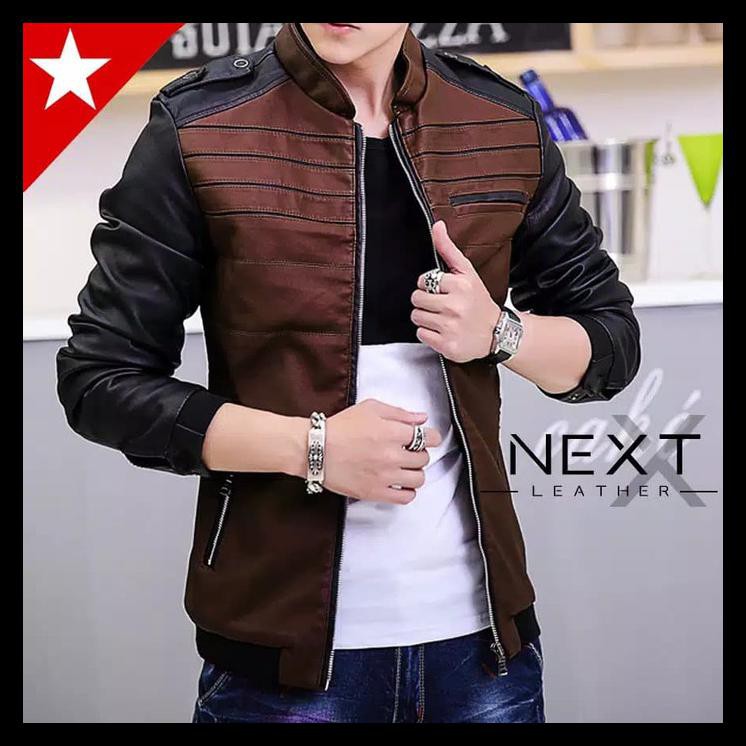 Ina Jaket Kulit Pria Elegan Import Original Jaket Cowok Casual Terbaru PRODUK TERBATAS Kode 820