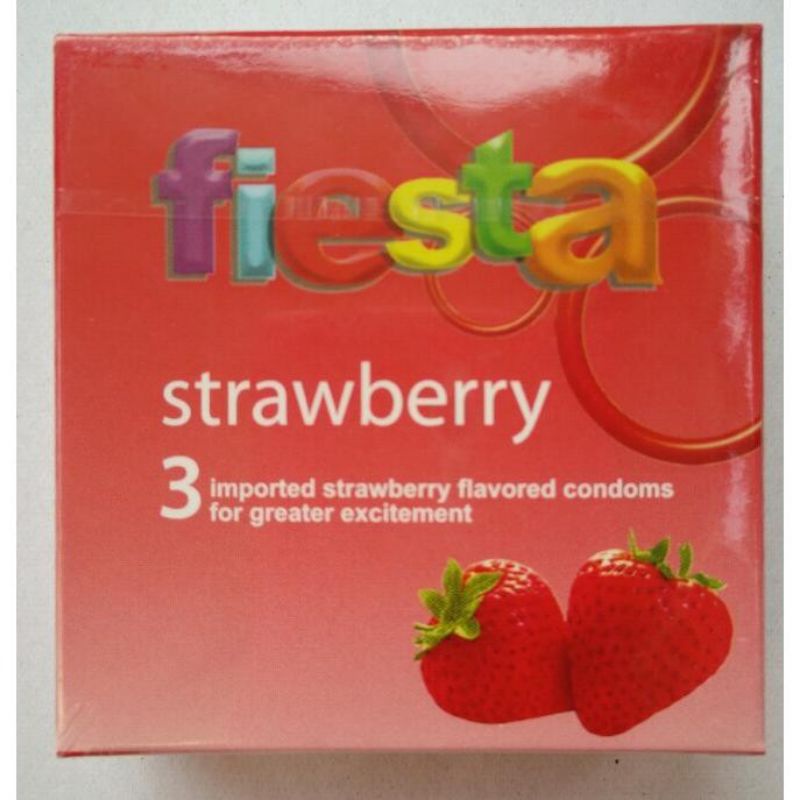 Kondom Fiesta Rasa Strawberry isi 3 pcs