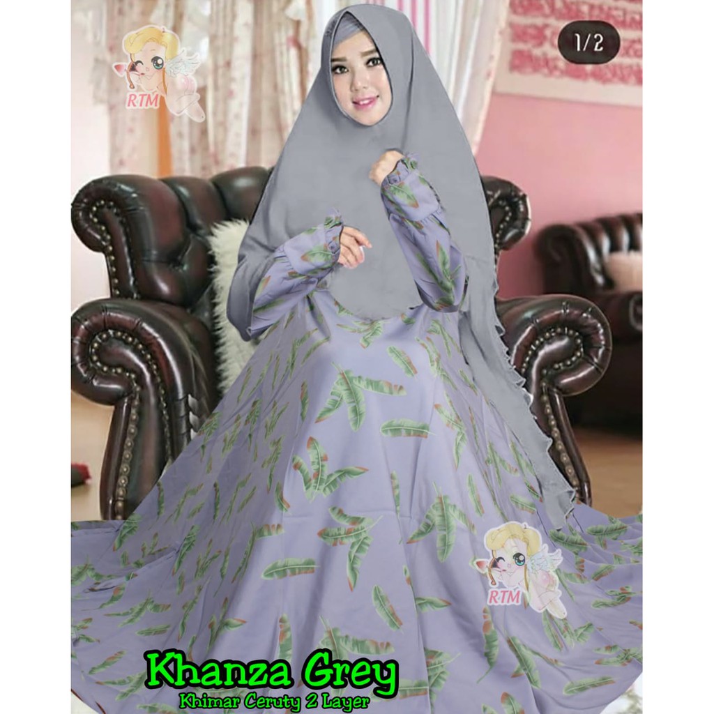 Khanza Grey Syari (Set)