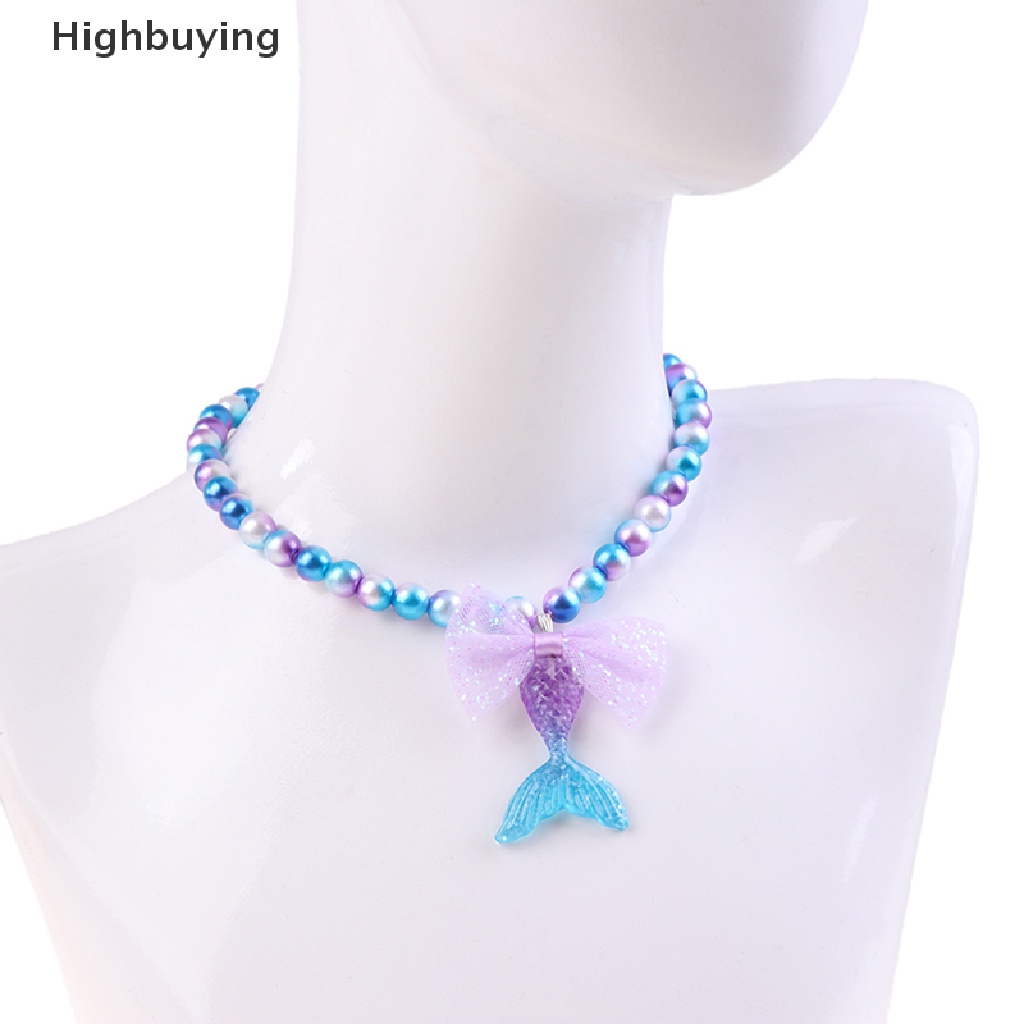 Hbid 1 Set Kalung Manik-Manik Adjustable Dengan Liontin Ekor Mermaid Untuk Anak Perempuan Glory