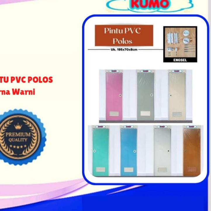 Bagus Dipakai.. (KUMO) Pintu PVC Kamar Mandi NEW PVC Polos Warna Warni Putih Coklat Hijau Kuning Pink Cream Biru abu Abu