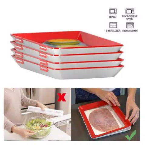 WT23- Rak Kulkas Vacum Sealer Makanan- Presvation Tray Food Organizer