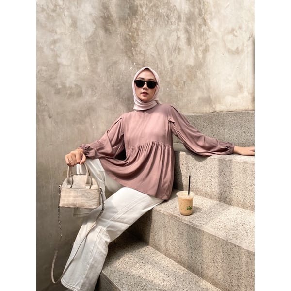 BEFAST - ZEC OOTD Wanita Blouse KALILA / Cloudy Blouse / Blouse Wanita Hijab / Blouse Lengan Balon