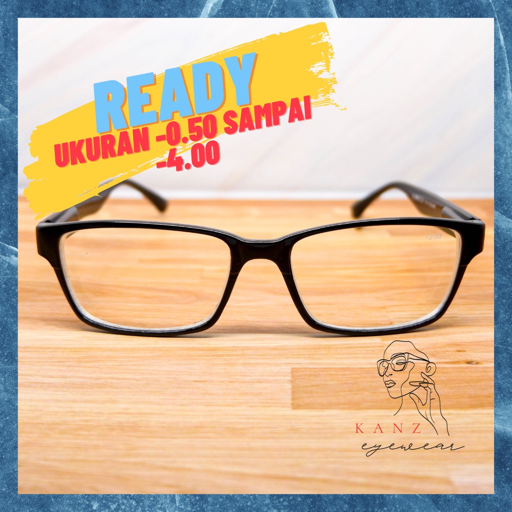 Kacamata MInus Wanita Pria Kotak Korea Vintage Untuk Wajah Kecil Korean Style Keren