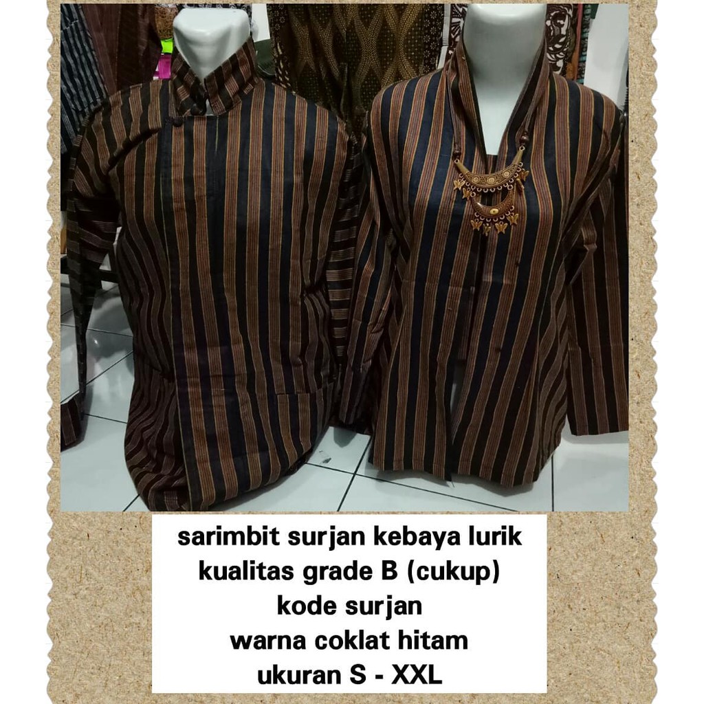 Baju Surjan PRIA dan Kutubaru WANITA Dewasa Size S M L XL XXL Baju Tenun Lurik