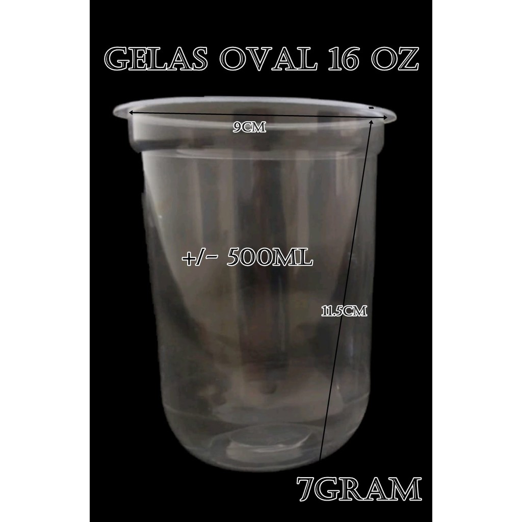 Gelas cup oval 16 oz