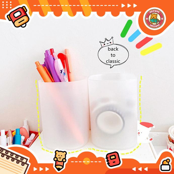

favorit] Tabung Tempat Pensil Transparan Doff Tempat Alat Tulis OB0023