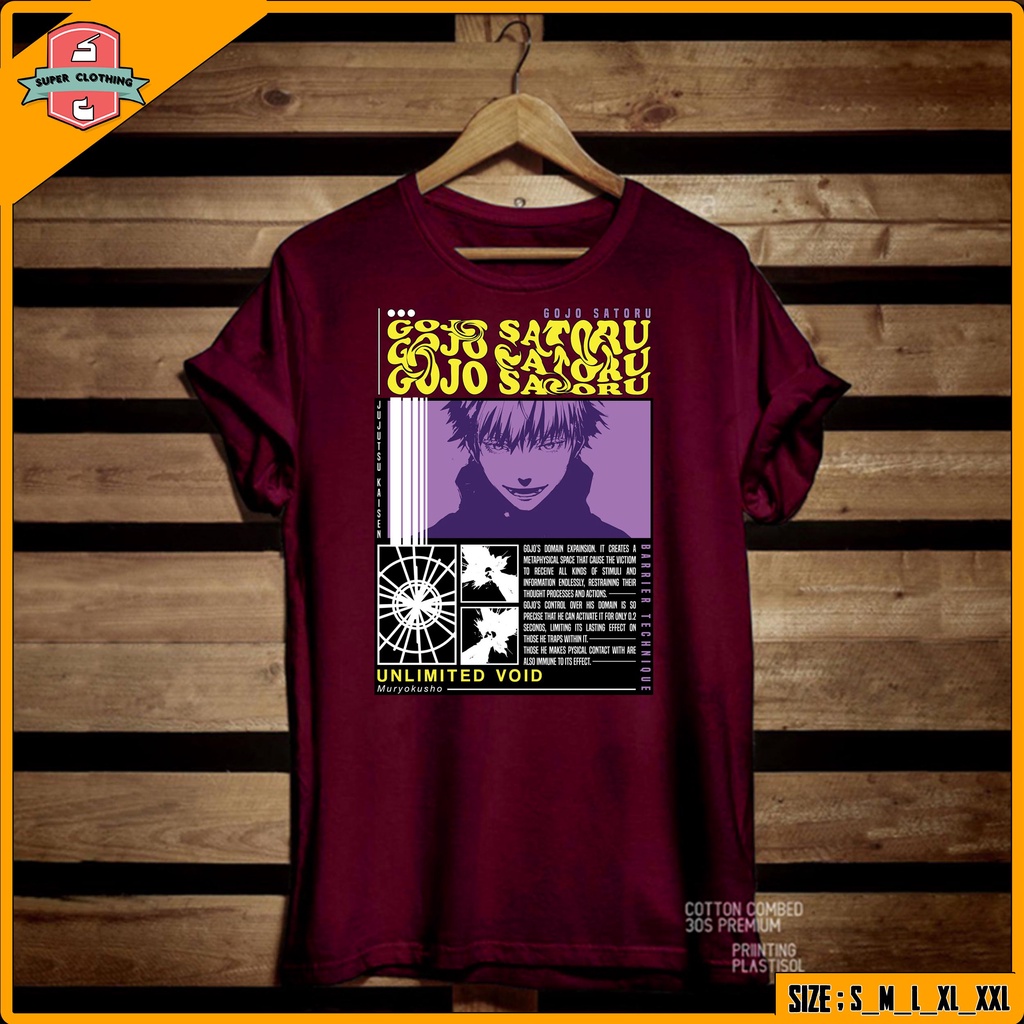 KAOS GOJO SATORU - T-SHIRT ANIME GOJO SATORU - BAJU KAOS ANIME GOJO SATORU - KAOS DISTRO ANIME GOJO 