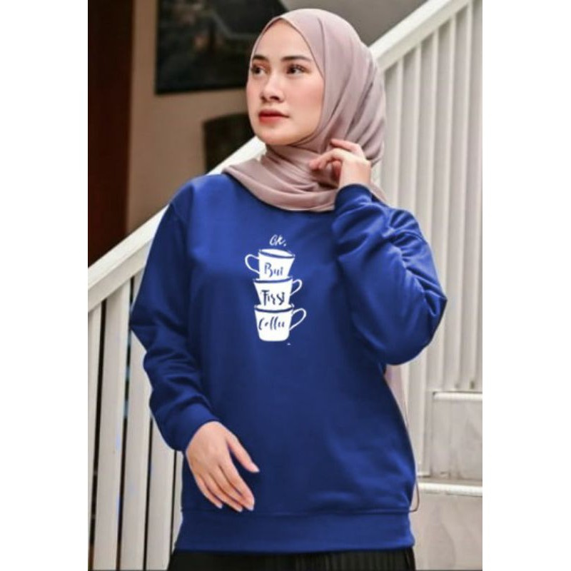 Kaos Lengan Panjang GELAS 3 / Kaos Sweatshirt / Atasan Wanita / Atasan Wanita Lengan Panjang