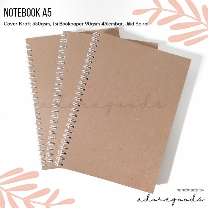 

[RESTOCK] Notebook Spiral A5 Bookpaper Buku Catatan Journal Bujo - polos