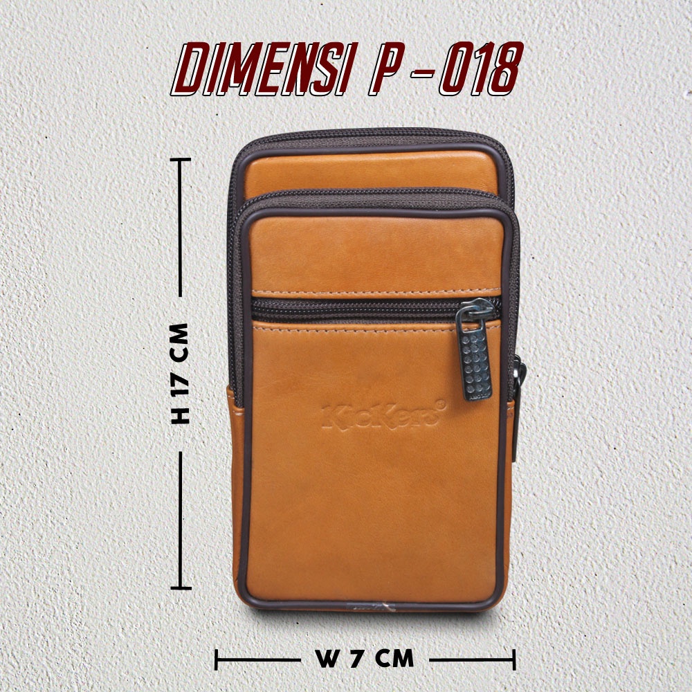 Waistbag Tas HP Handphone Tas Pinggang Pria Kulit Sapi Asli Multifungsi P018 Bahan Kulit Sapi Asli KUALITAS TERJAMIN MEMUASKAN