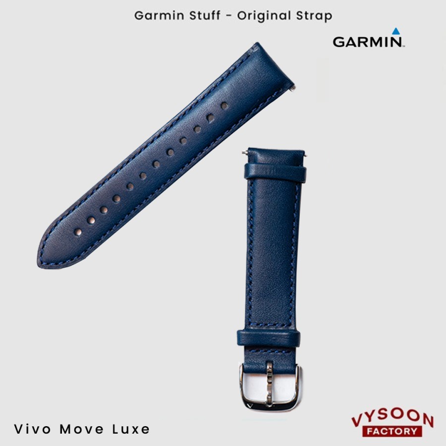 Strap Leather Smartwatch Garmin Vivo Move Luxe Original - Blue