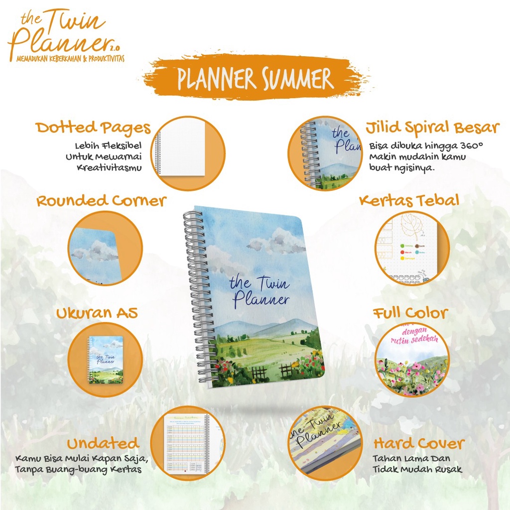 Buku Agenda Muslimah : Twin Planner 2023  (Beli 1 Dapat 5)