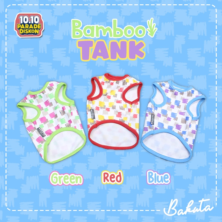 [𝗡𝗲𝘄 𝗔𝗿𝗿𝗶𝘃𝗮𝗹] Baju Kucing Model Kaos Motif Tank Bamboo Warna Warni (Boleh Request Kombinasi Warna) | Bamboo Tank Bakuta