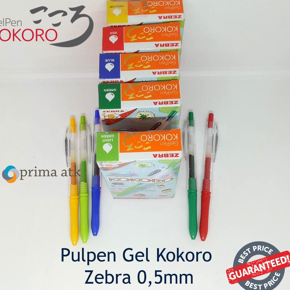

Sudah READY.. [Per Pak Bisa Campur] Pulpen Bolpen Gel Kokoro Zebra Gel Pen 1 Set Pack Lusin Warna Lucu Murah 0,5mm