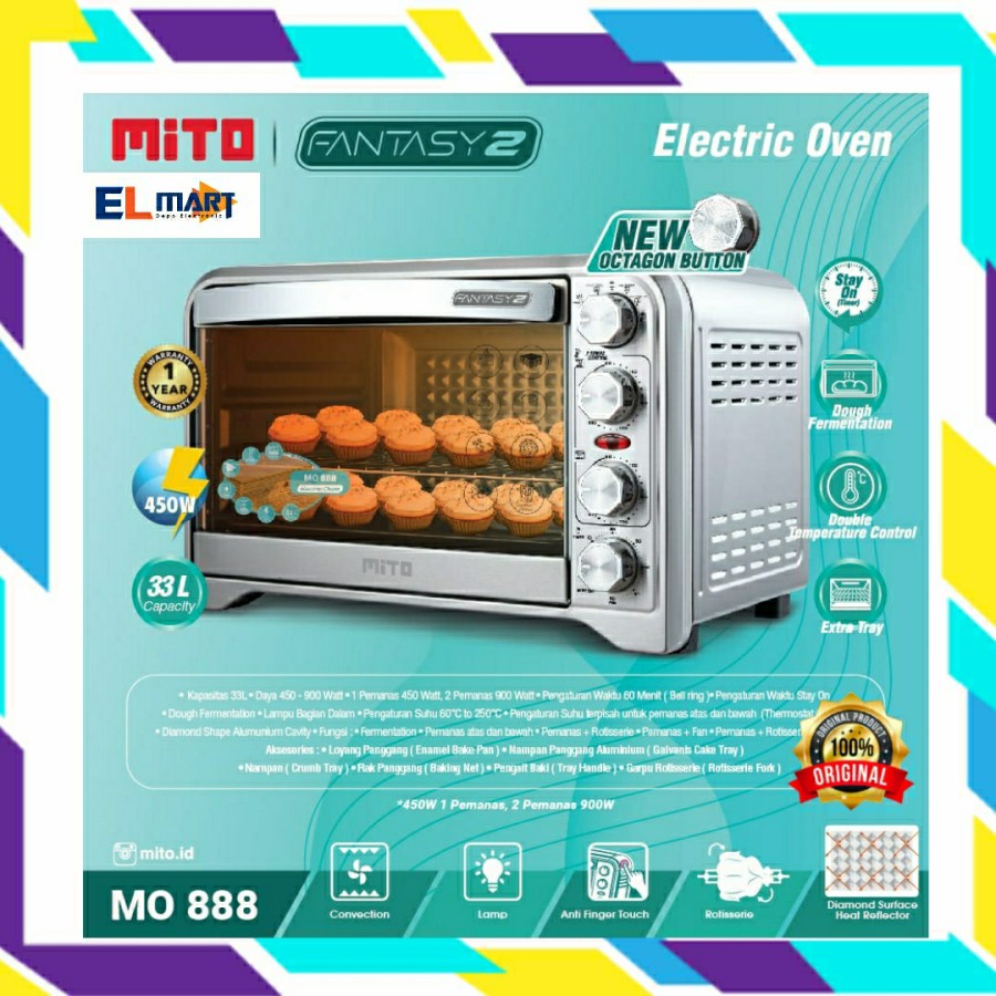 Oven listrik MITO Fantasy 2  33L MO 888 - MO888 33 Liter Fantasy2  (KHUSUS EXPEDISI)