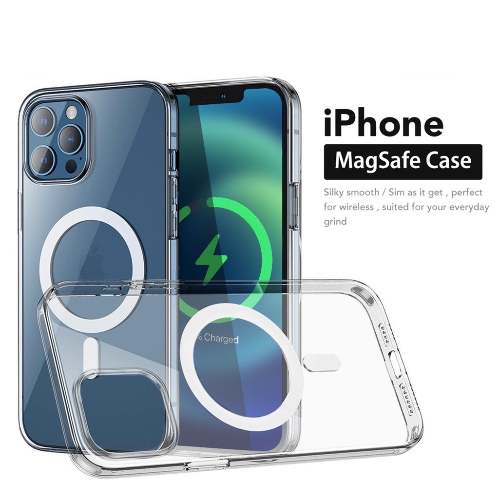 MAG - IPHONE 14 14 PRO 14 MAX 14 PLUS 14 PRO MAX 13 13 MINI 13 PRO 13 PRO MAX 12 12 PRO 12 PRO MAX 11 11 PRO 11 PRO MAX XS MAX XR XS X 7 PLUS 8 PLUS 7G 8G SE 2020 SE 2022 | MAGSAFE CASE MAGNETIC WIRELESS CLEAR PREMIUM