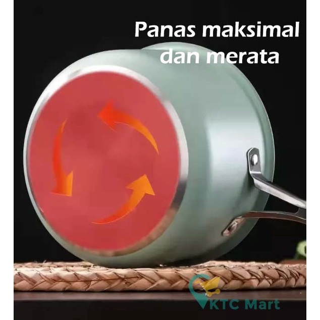 Milk Pot  Tutup Kaca TEBAL INDUKSI Panci Susu Milkpan Panci indomie Panci Sup Mie Sauce Pan Stainless Steel/ Panci Susu Stainless