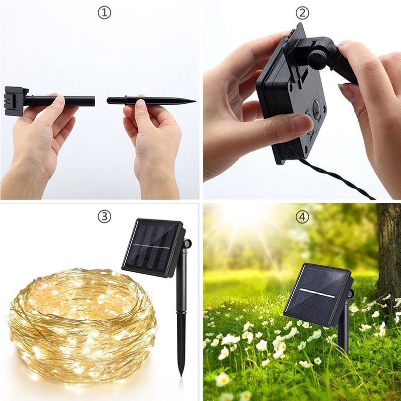 10M 100LED Lampu LED string Taman Tenaga Surya Solar Energy Outdoor LED WIRE LAMPU TAMAN mirip lampu ace hardware