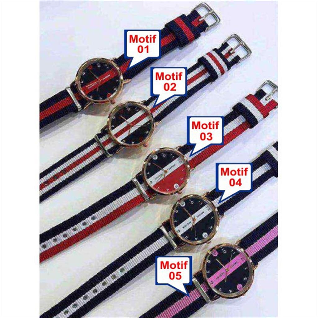 MJS 151 - Jam tangan wanita strap garis / jam terlaris