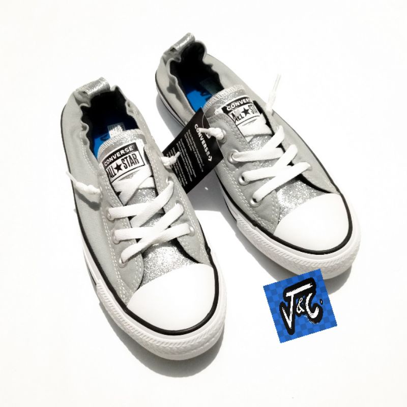 Sepatu Converse Chuck Taylor All Star Shoreline Glitter Slip On Stone