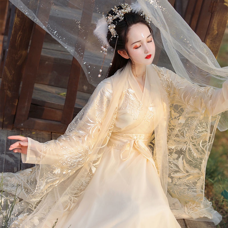 Han clothing original women's Han Chinese clothing ancient costume summer lace embroidery Super fair