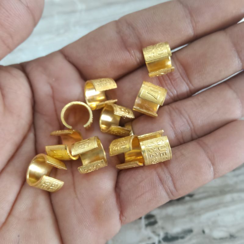 10 biji ring merpati dewasa bisa custom nama dan nohp grafir kuningan 1cm
